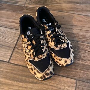 J. Crew 996 New Balance Leopard calf hair sneakers